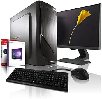 Webplanet Komplett PC Intel i5 Allround/Multimedia Computer | Intel Core i5® 4430 Quad Core, 3.2 GHz | 8GB | 120GB SSD | 500GB | 6xUSB | Win11 | 24" Full-HD | Tastatur+Maus