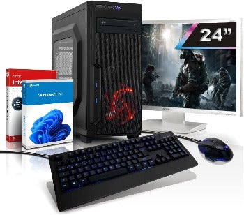 Webplanet Komplett PC Quad Gaming Computer | Athlon™ X4 950 Quad Core, 3.8 GHz | 16 GB | 512 GB SSD | AMD Radeon RX 550 2GB GDDR5 | 24-Zoll Acer | WLAN | DVD | Windows 11