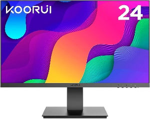 KOORUI Monitor 24 Zoll, Full HD Rahmenlos Bildschirm 16:9 IPS-Panel (75Hz, 5ms, Eye-Care, 1920 x 1080, HDMI, VGA, VESA 75x75)