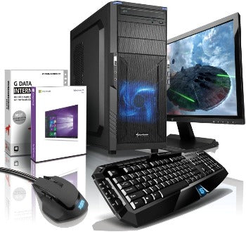 Webplanet Komplett-PC DirectX 12 Gaming-PC Six-Core AMD FX-6300 6x3.5GHz (Turbo bis 4.1GHz), 22-Zoll LED Bildschirm, Gaming Tastatur/Maus, Windows 11 Prof. 64bit, GeForce GTX 960 4GB, 1TB HDD, 8GB RAM